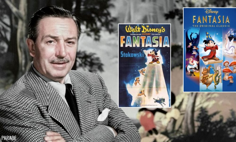 Walt Disney with Fantasia Film Posters