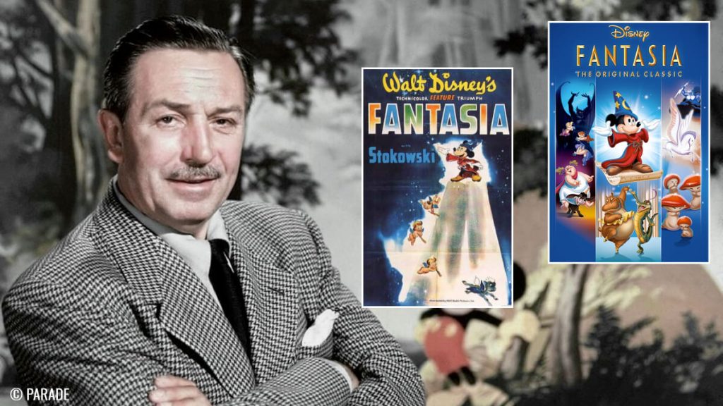 Walt Disney with Fantasia Film Posters