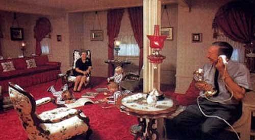 Lillian & Walt Disney and their grandchildren in their private family apartment over the firehouse on Disneyland's Main Street, U.S.A. Copyright Disney Enterprises, Inc. All rights reserved