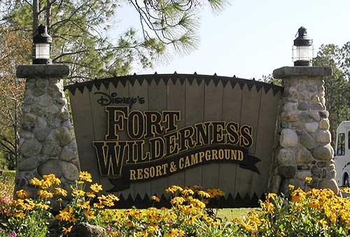 Fort Wildnerness main gate sign at Walt Disney World in Florida