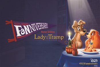 D23 Fanniversary Banner with Lady and the Tramp