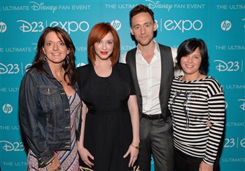 Christina Hendricks, Tom Hiddleston with Disney's Pirate Fairy directors