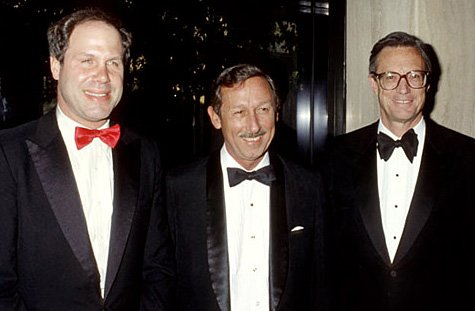Michael Eisner, Roy E. Disney and Frank Wells at a black tie affair