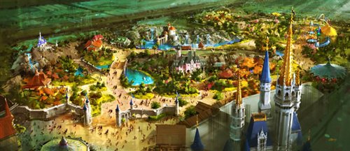 Concept art of the proposed Fantasy Land Forest in Walt Disney World