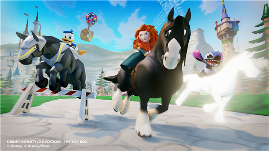 Disney Infinity 2.0 Edition with Merida from Brave and Donald Duck astride brave steeds