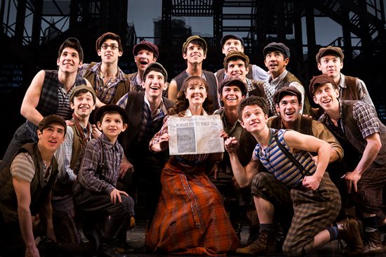 Liana Hunt and the cast of Disney Newsies The Musical on Broadway