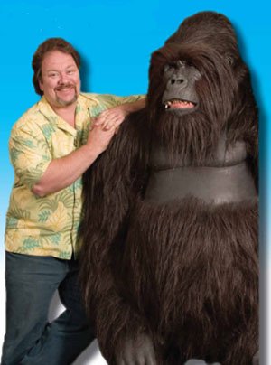 Garner Holt and a friendly gorilla AA figure