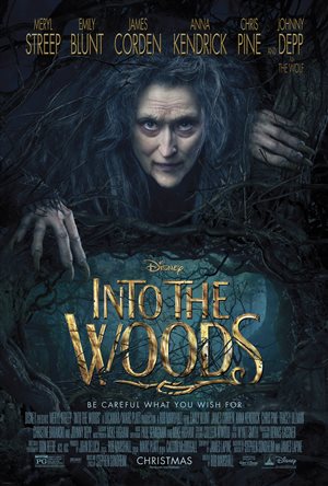 Disney's Into the Woods movie poster with Meryl Streep