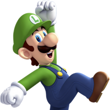 Luigi from Super Mario Brothers video game by Nintendo