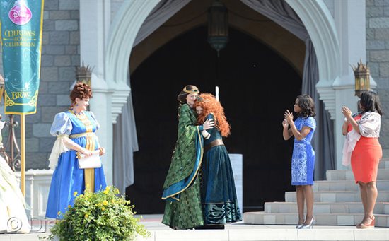 Merida is crowned a Disney Princess by her mother Queen Elinor