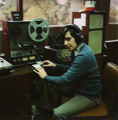 A very young Jymn Magon checks tapes at Disneyland Records