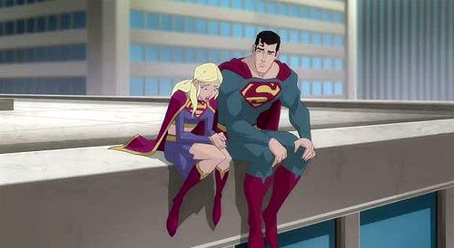 Superman comforts Supergirl