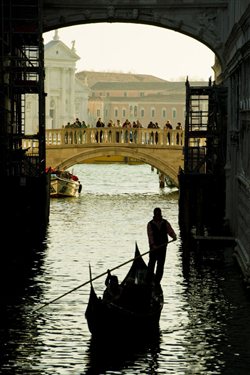 Gondolas in Venice Italy with Disney Cruise Line