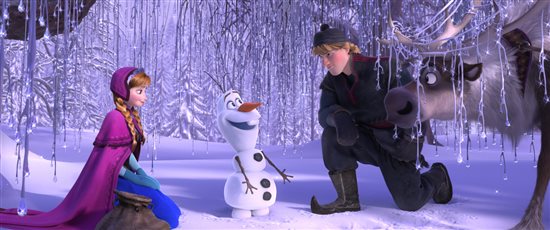 Anna, Kristoff,Olaf the snowman, Sven the reindeer from Disneys Frozen