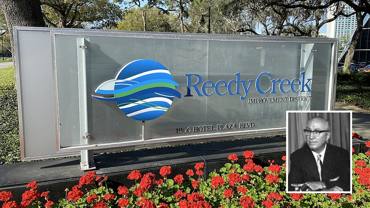 Reedy Creek Improvement District Sign with Roy O. Disney